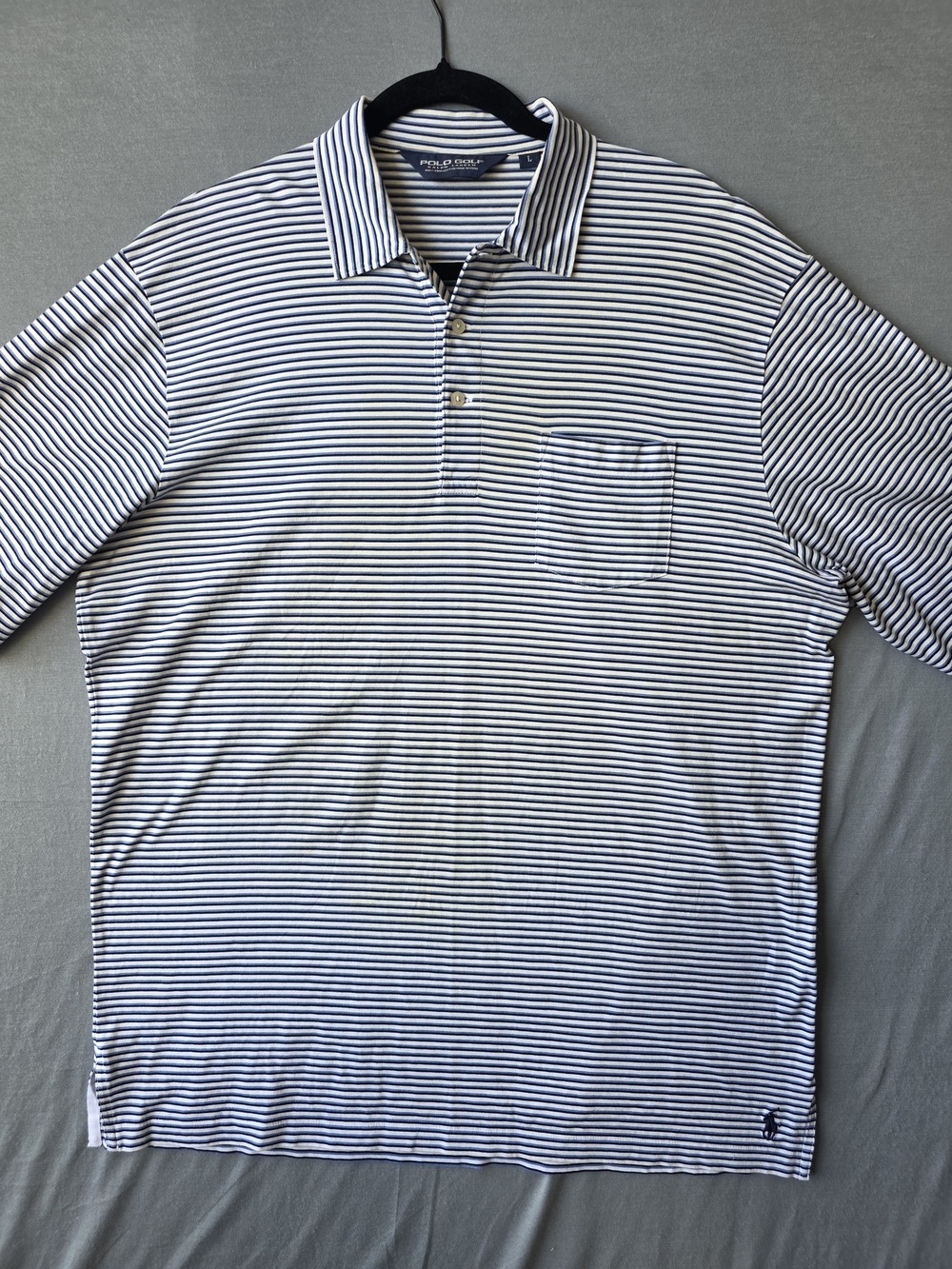 Polo Golf Ralph Lauren Men’s L Pima Cotton Striped Golf Polo Shirt Pocket